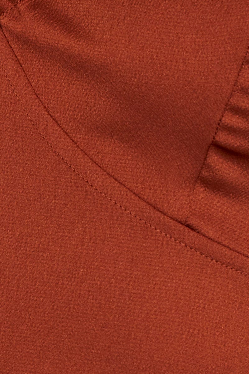 Brown Cami Top Halter Satin - Image 6