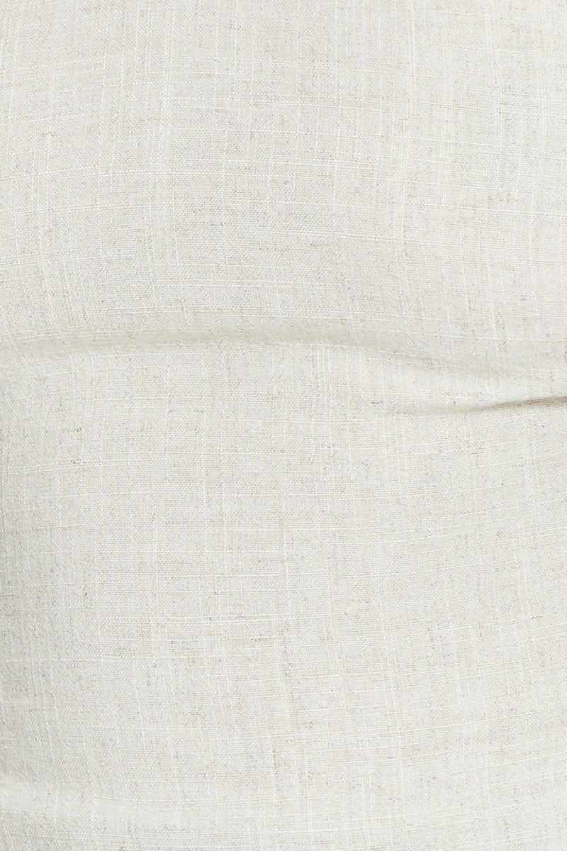 Beige Scarf Top Crop Linen - Image 6