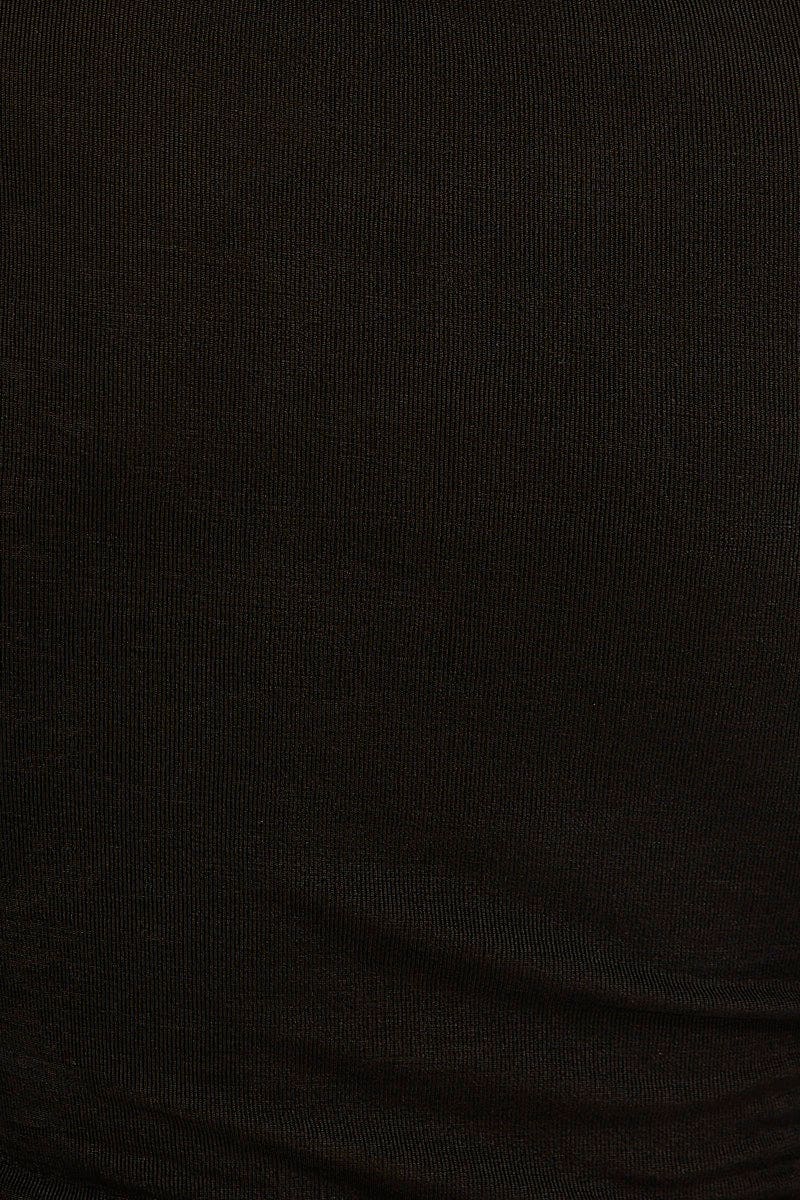 Black Slinky Jersey Long Sleeve Top - Image 6