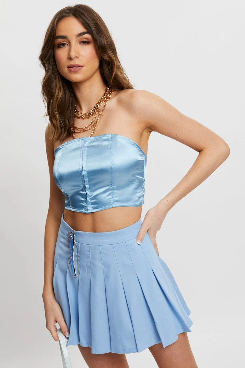 Blue Corset Top Sleeveless - Image 5