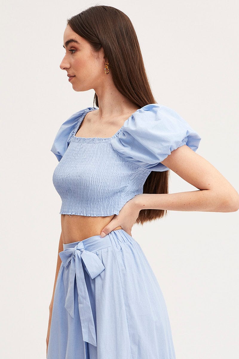 Blue Crop Top Short Sleeve - Image 4