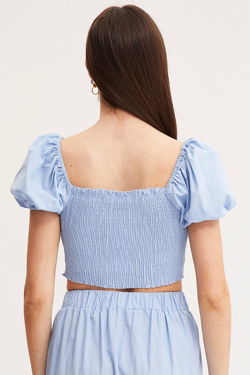 Blue Crop Top Short Sleeve - Image 5