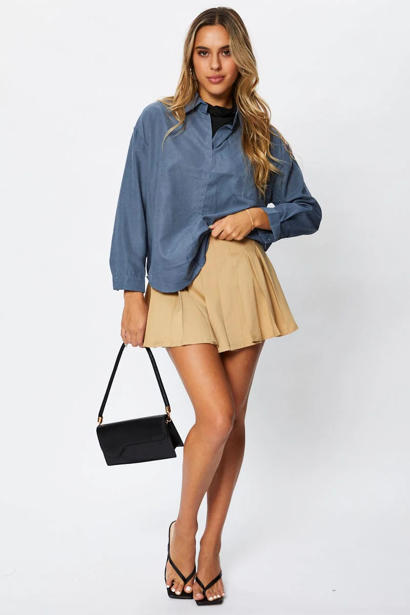 Blue Roll Neck With Cord Shirt - Image 3