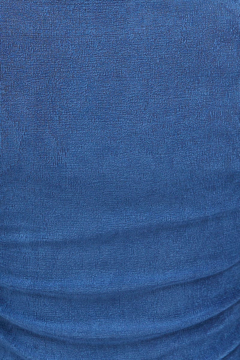 Blue Slinky Jersey Long Sleeve Top - Image 6
