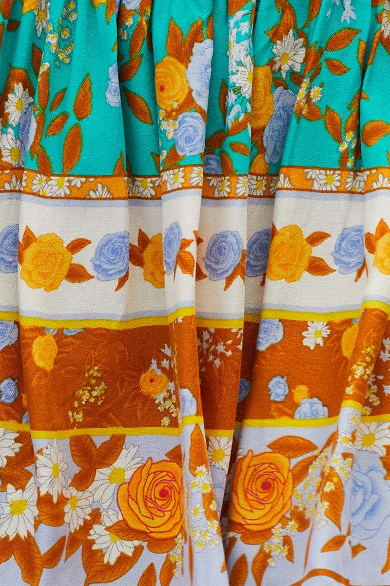 Boho Print Flare Skirt Mini High Rise - Image 6