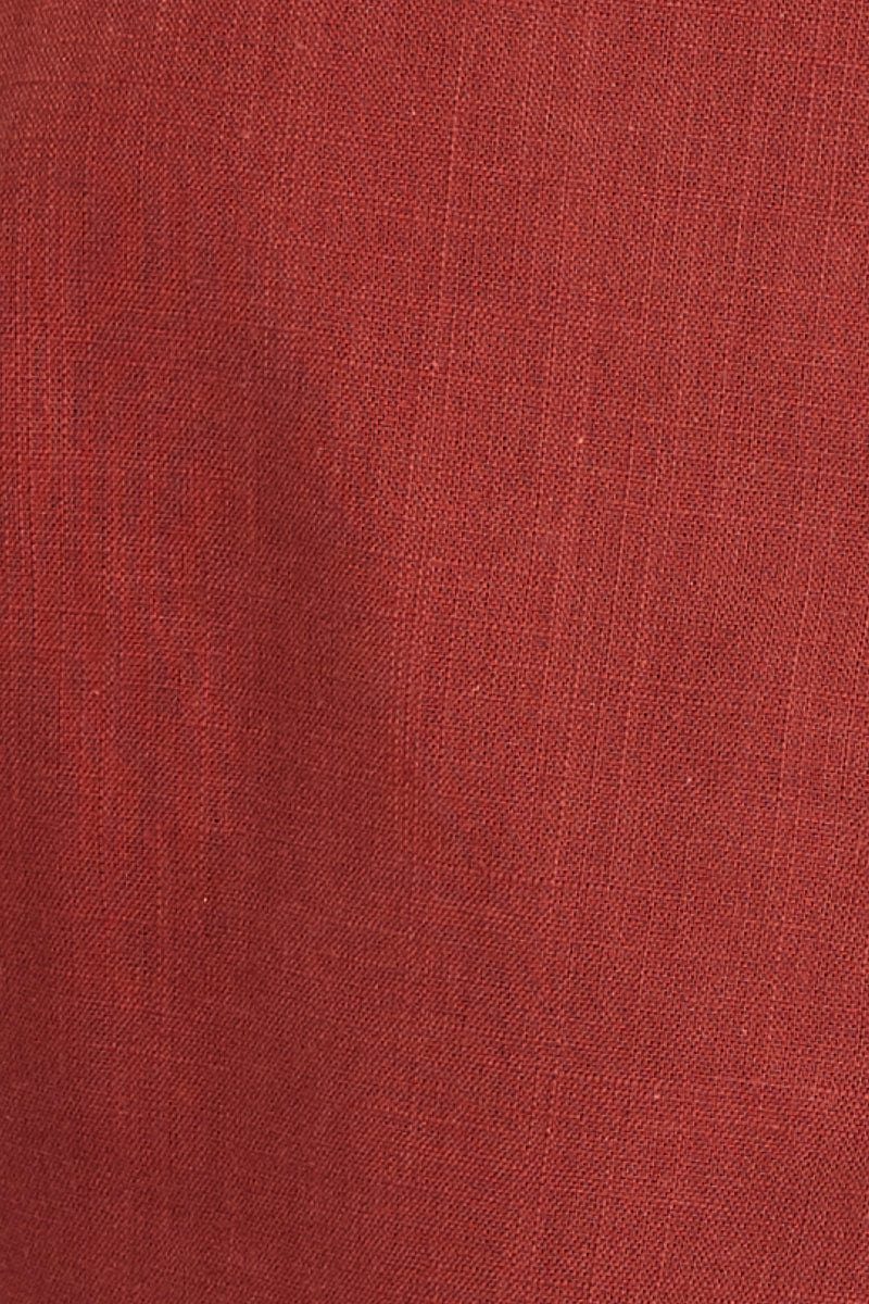 Brown Crop Top Linen Blend - Image 6