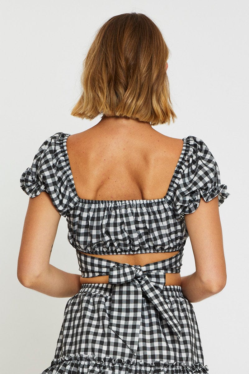 Check Crop Top Tie Up - Image 5