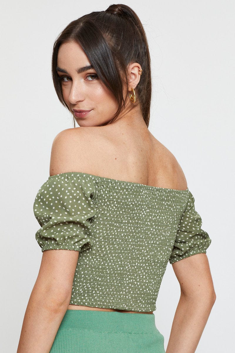 Geo Print Crop Top Three-Quarter - Image 5