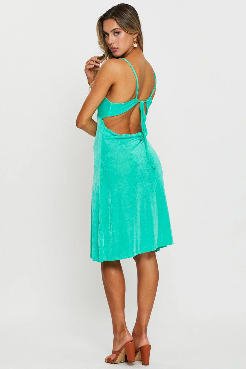 Green A Line Dress Midi - Image 5