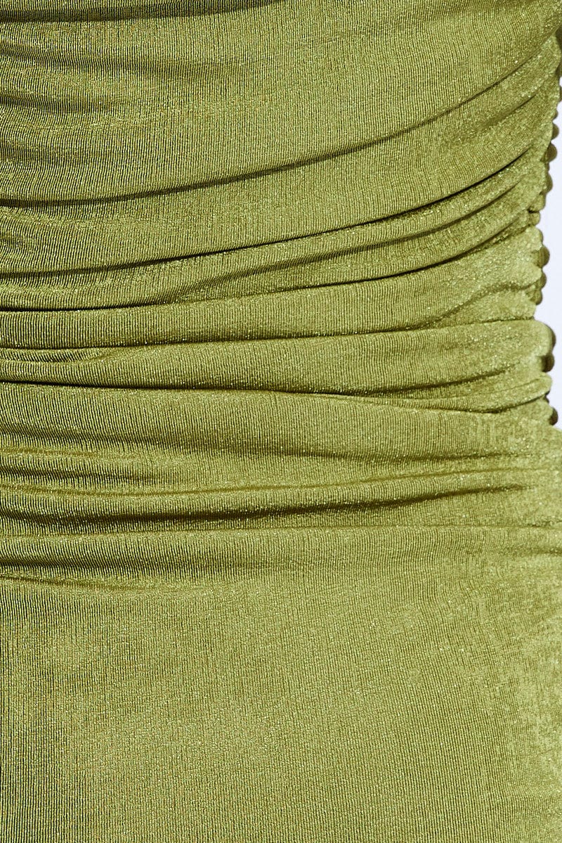 Green Mini Dress One Shoulder - Image 6