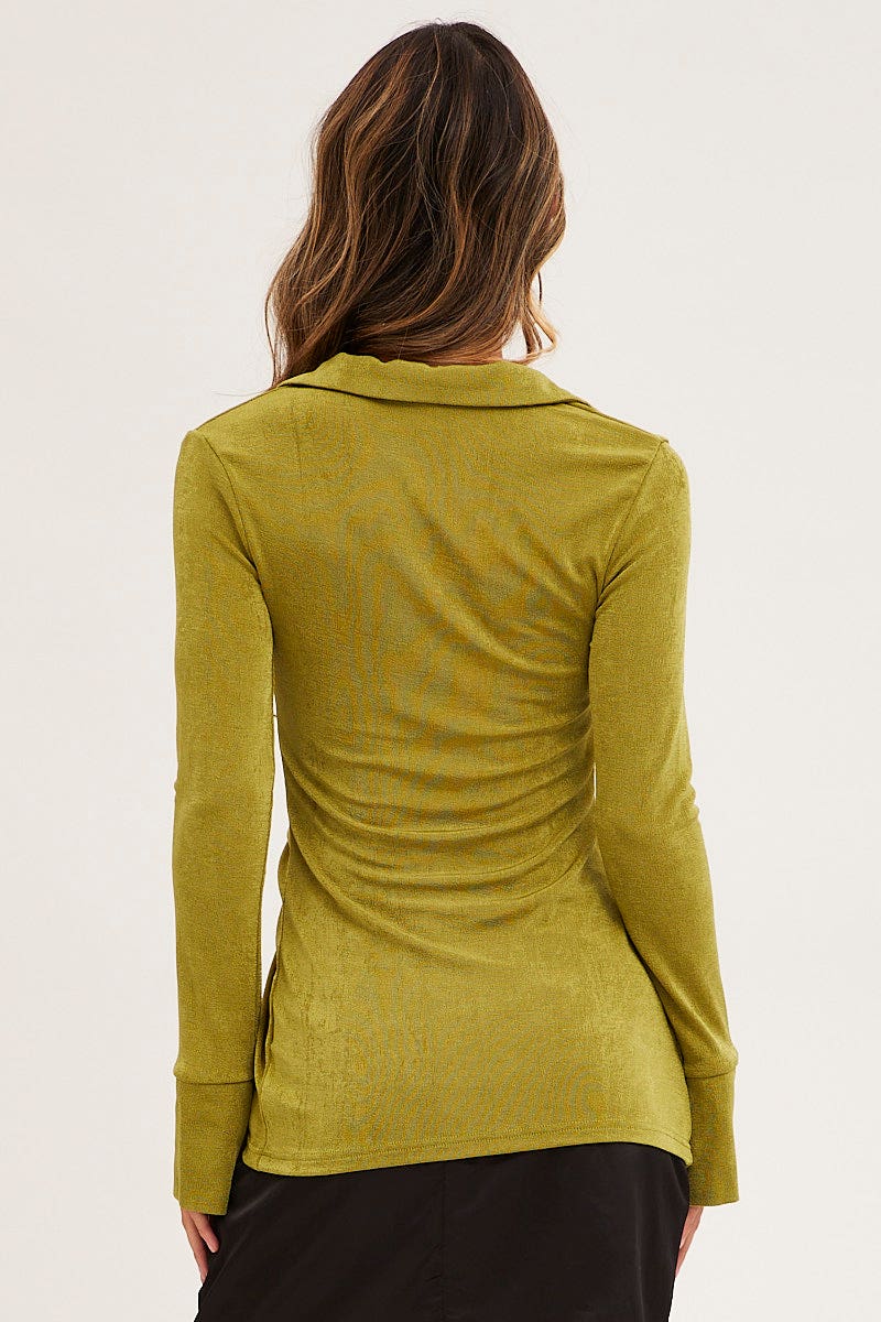 Green Slinky Jersey Long Sleeve Top - Image 5