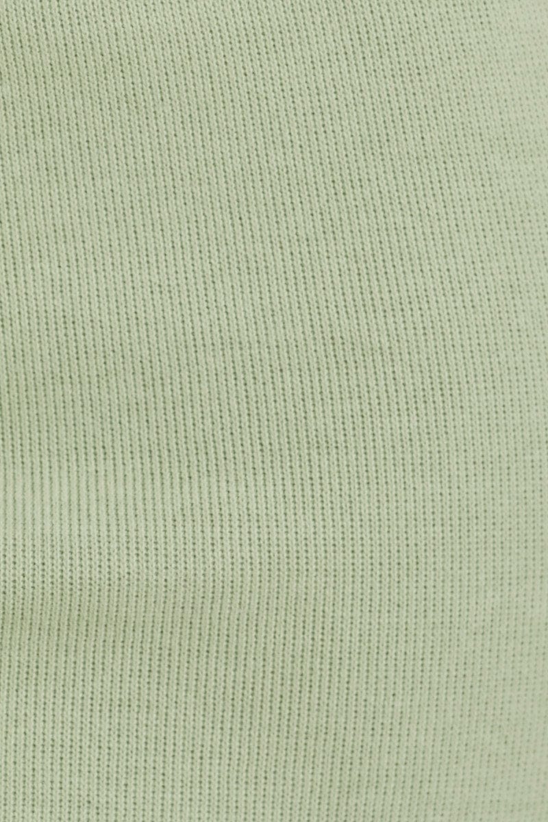 Green Tie Front Ruffle Waist Bodycon Skirt - Image 6