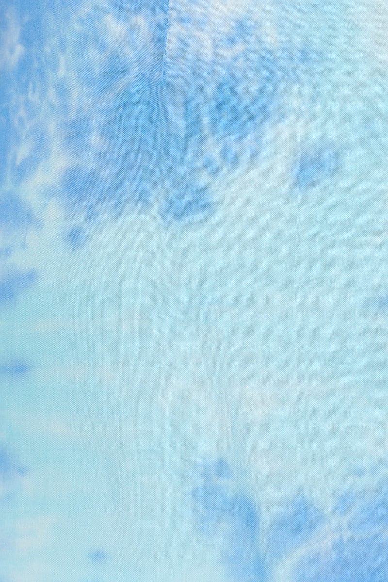 Multi Tie Dye Front Split Mini Skirt - Image 6