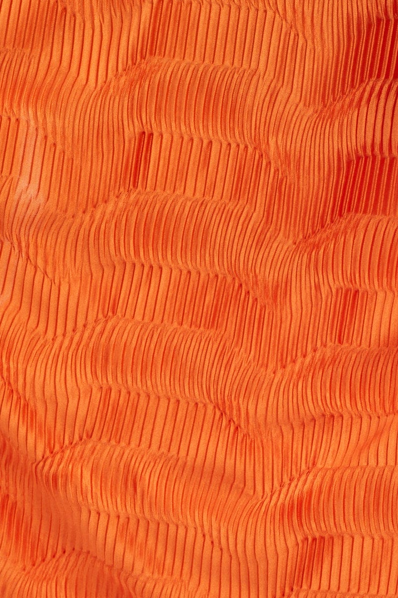 Orange Plisse Shirts Long Sleeve - Image 6