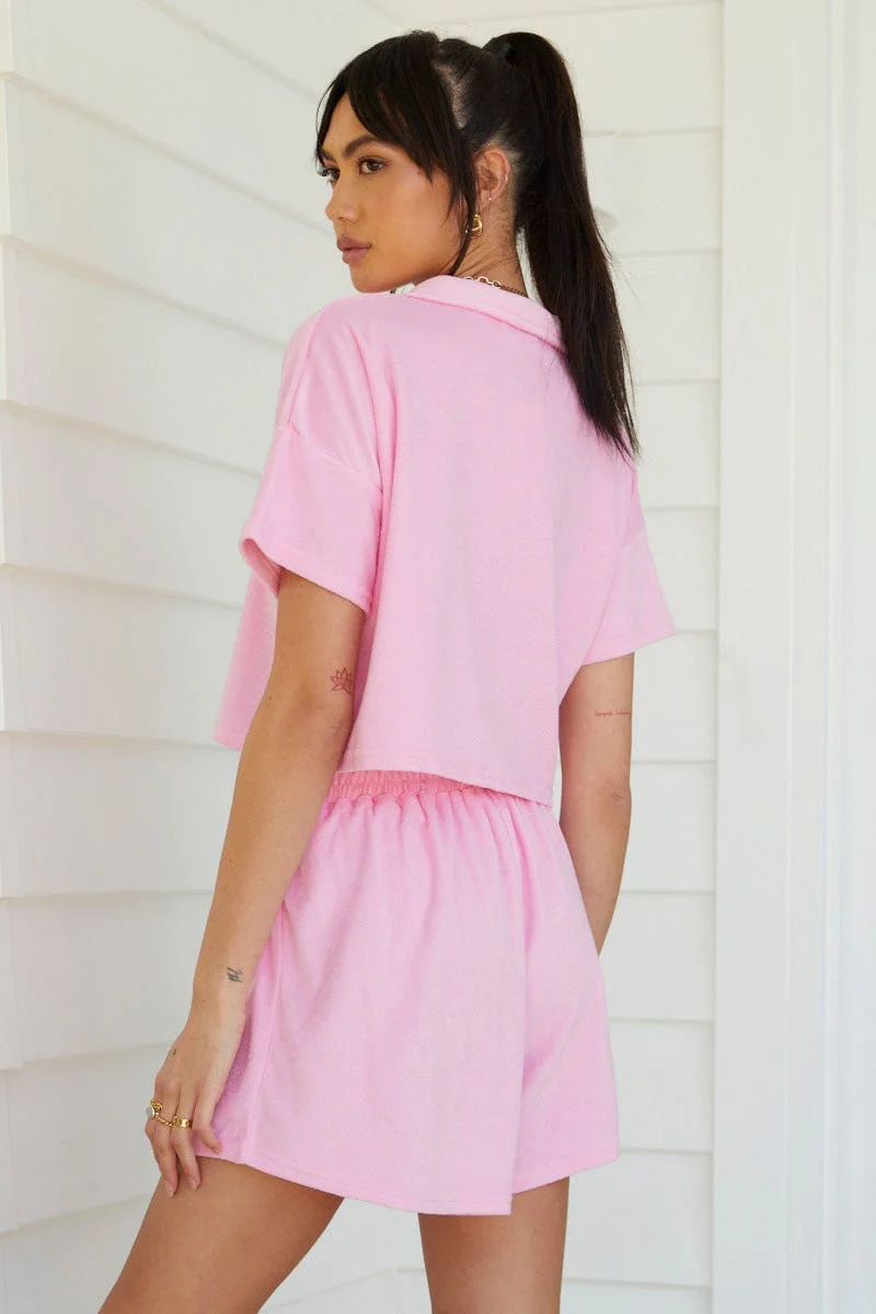 Pink Track Shorts Terry - Image 5