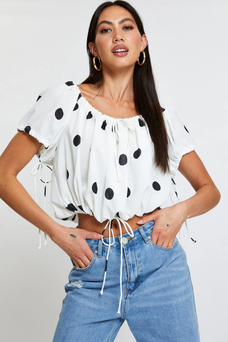 Polka Dot Crop Top - Image 3