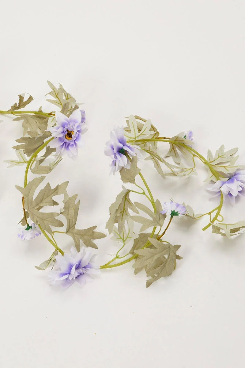 Purple Flower And Leaf Garland - Image 6