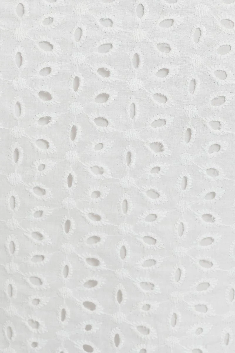 White Puff Sleeve Top Short Sleeve Crop - Image 6