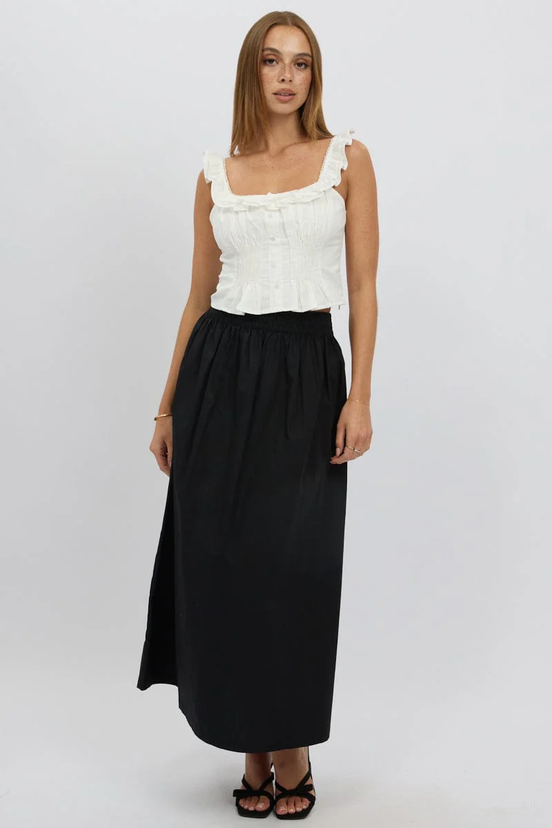 White Ruffle Top Sleeveless - Image 3