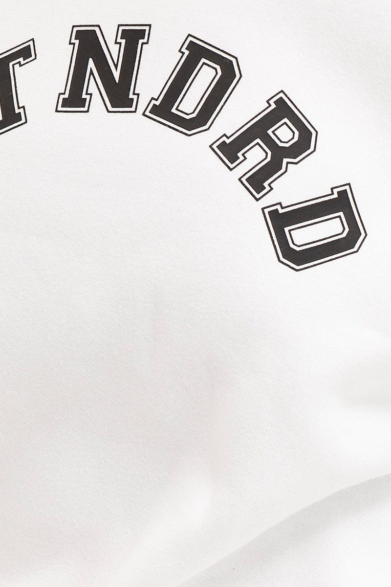 White Unisex Sweatshirts Oversized Crew Neck - Image 6