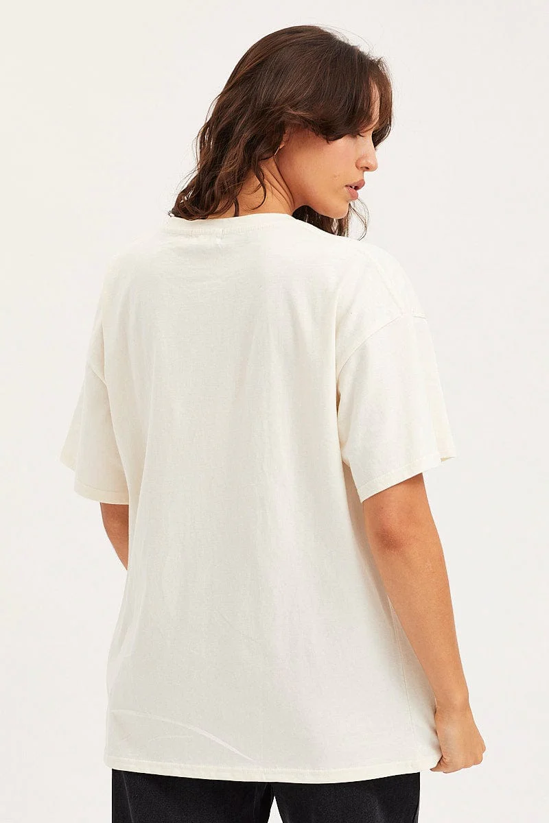 White Unisex T-Shirt Short Sleeve Oversized Crew Neck - Image 5