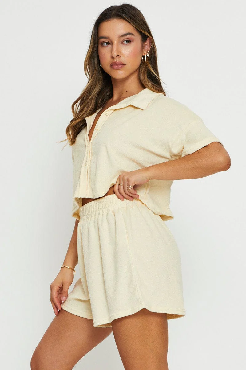 Yellow Track Shorts Terry - Image 5